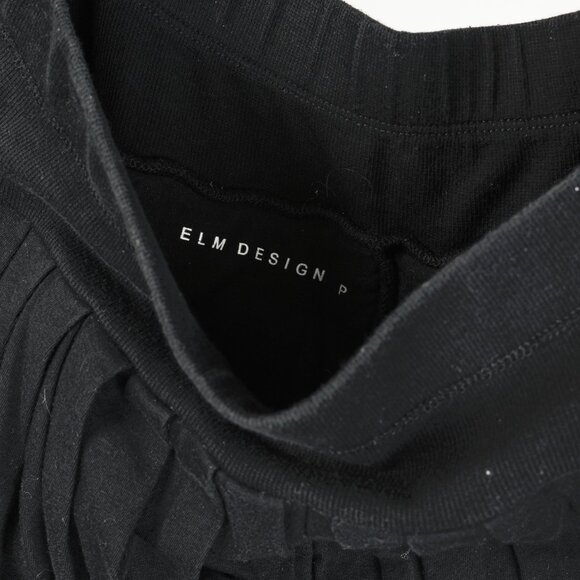 Elm Design Black Cotton-Jersey Pleated Capris - Picture 7 of 9